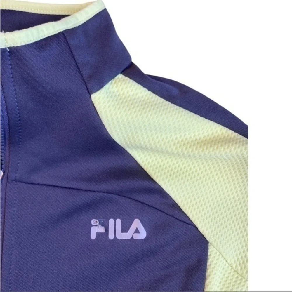 Fila Sport size large full zip jacket, green and gray, with 2 front zip pockets